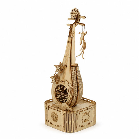 Traditional Pipa 3D wooden model kit fully assembled on a white background