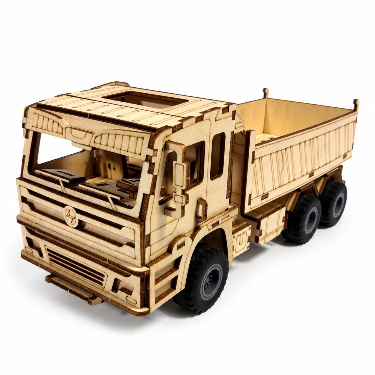 Heavy Duty Dump Truck 3D Wooden Puzzle on white background