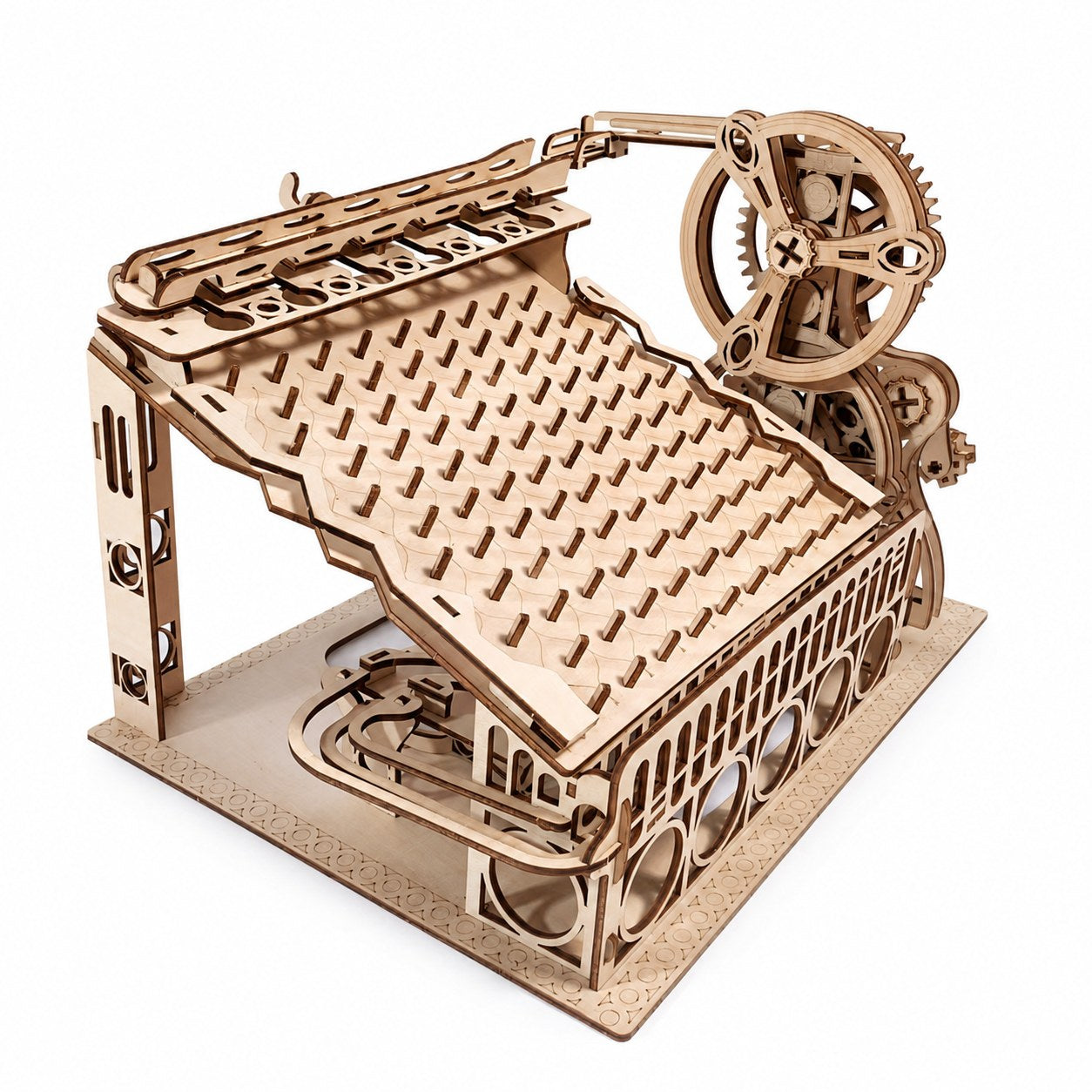 Kinetic Peg Maze 3D Wooden Model Kit on white background