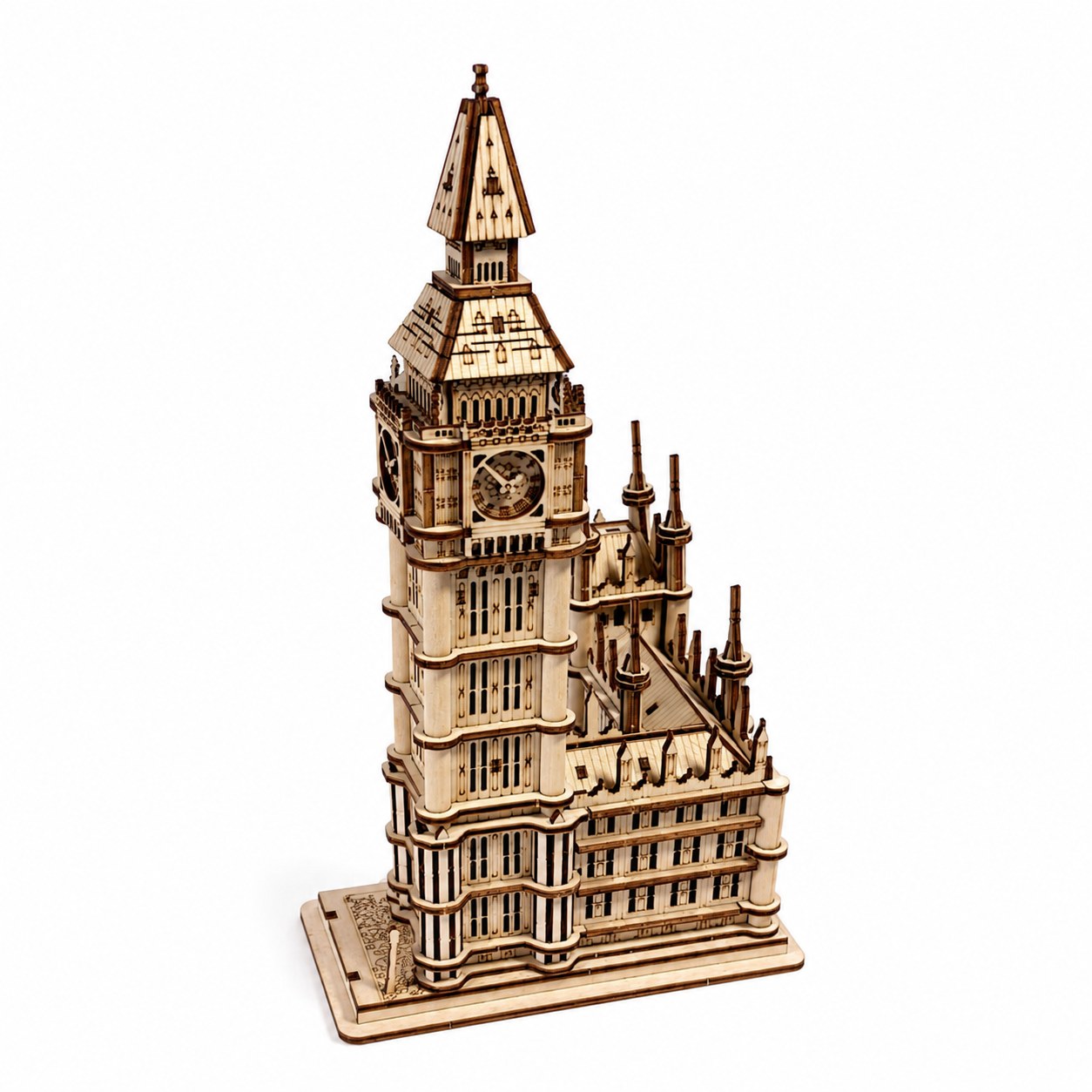 Classic Big Ben 3D Wooden Model Kit on white background