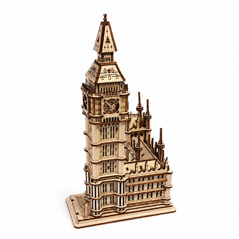 Classic Big Ben 3D Wooden Model Kit on white background