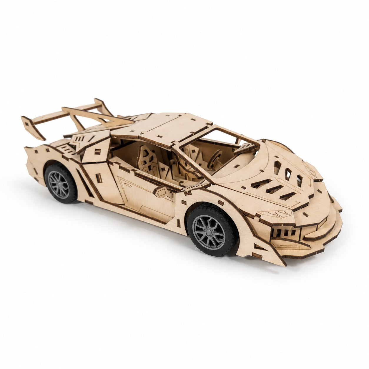 Exotic Supercar 3D Wooden Puzzle on white background