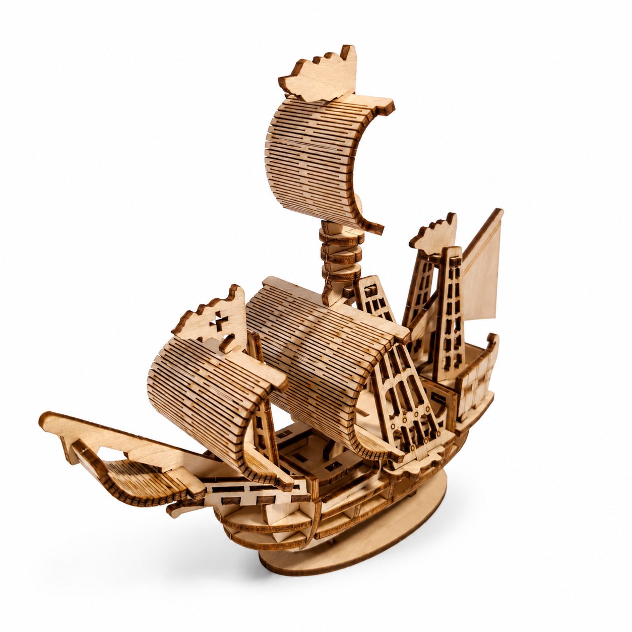 Classic Explorer Ship 3D Wooden Puzzle on white background