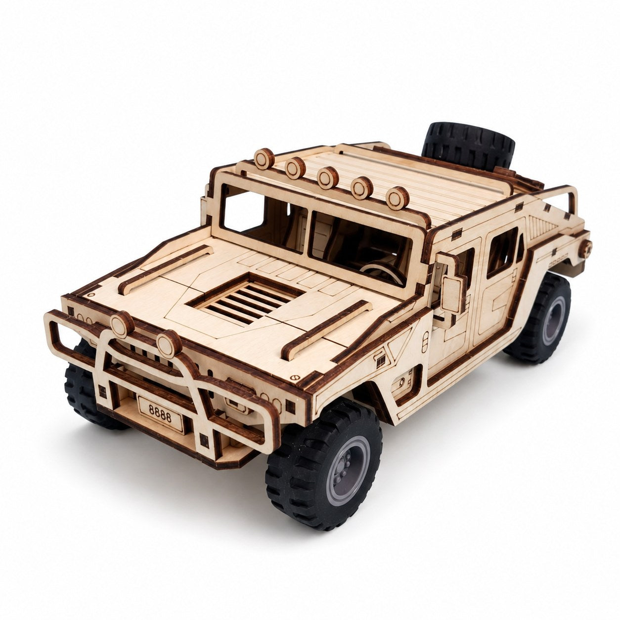 Rugged Tactical Off-Road Vehicle 3D Wooden Puzzle on white background