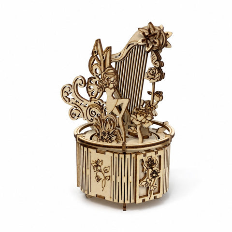 Jigden Fairy Harp 3D Wooden Puzzle on white background