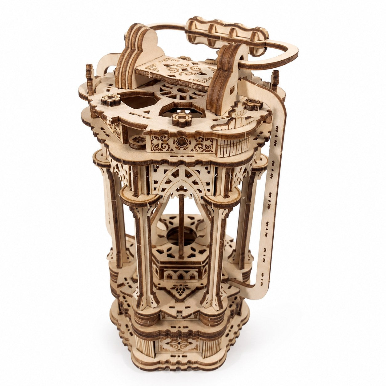 Ornate Tang Lantern 3D wooden puzzle on a white background.